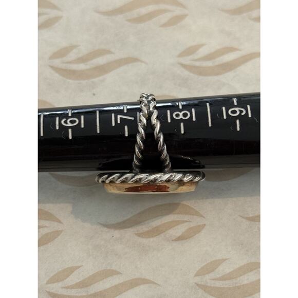 James Avery Retired 14K & Silver Alessandra Mother of Pearl Ring Size 7.5 - Picture 4 of 4